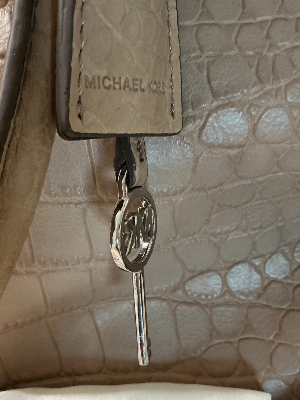 Michael Kors Taupe Genuine Leather Satchel